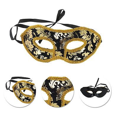 Jazz Cloth-Wrapped Flat Head Half Face Party Mask 1 Pc