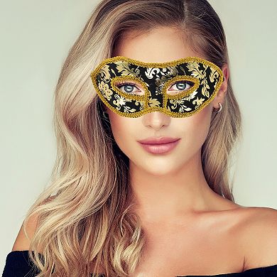 Jazz Cloth-Wrapped Flat Head Half Face Party Mask 1 Pc