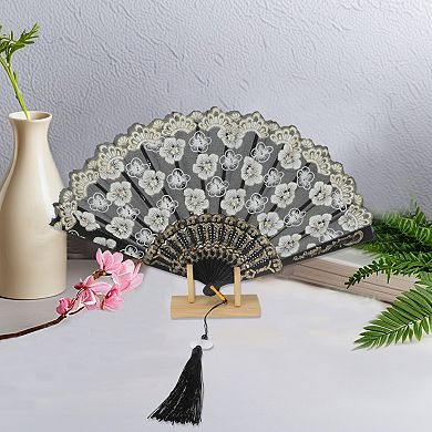 Cherry Blossom with Tassel Folding Fan 1 Pc