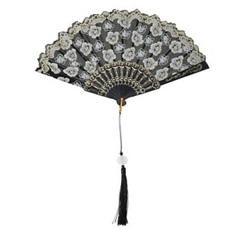 Cherry Blossom with Tassel Folding Fan 1 pc