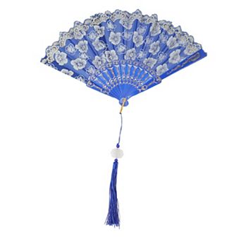 Cherry Blossom with Tassel Folding Fan 1 pc