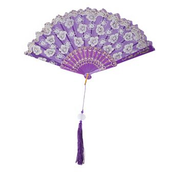 Cherry Blossom with Tassel Folding Fan 1 pc