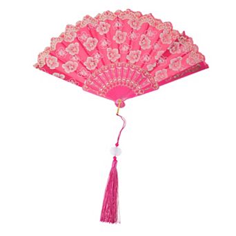 Cherry Blossom with Tassel Folding Fan 1 pc