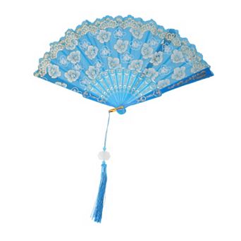 Cherry Blossom with Tassel Folding Fan 1 pc