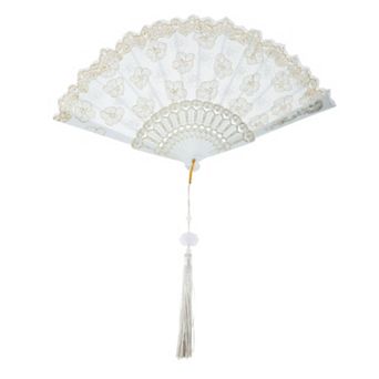 Cherry Blossom with Tassel Folding Fan 1 pc