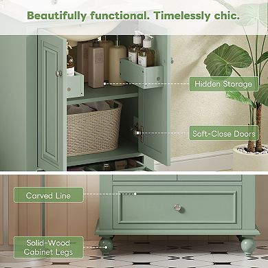 Merax 24'' Bathroom Vanity with Ceramic Sink, Bathroom Storage Cabinet