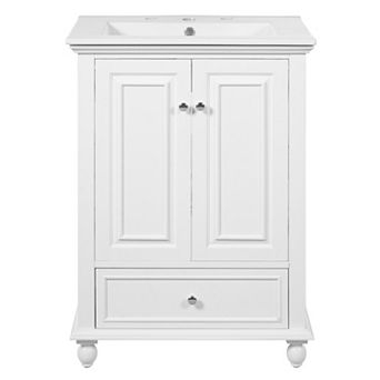 Merax 24'' Bathroom Vanity with Ceramic Sink, Bathroom Storage Cabinet