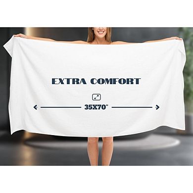 2-Pack 35x70" White Luxury Bath Sheets, Turkish Cotton, Hotel Quality