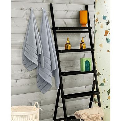 8-Piece Luxury Towel Set: 2 Bath, 2 Hand, 4 Wash Cloths, Highly Absorbent, Cool Grey