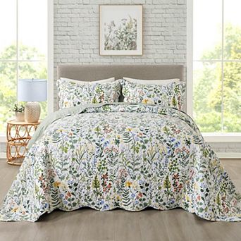 Super Soft Microfiber Quilt Set: 1x 90x98" Quilt + 2x 20x27" Pillowcase, Exquisite Queen Size