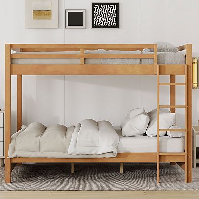 Merax Wood Queen Size Bunk Bed with Ladder
