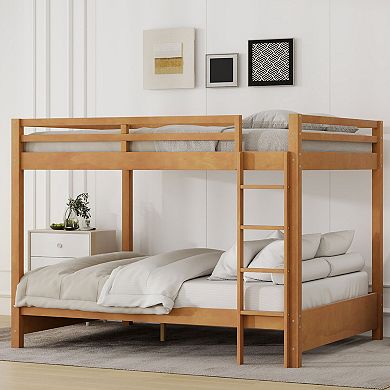 Merax Wood Queen Size Bunk Bed with Ladder