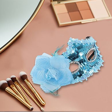 Floral Sequins Half Face Party Mask 1 Pc