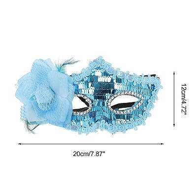 Floral Sequins Half Face Party Mask 1 Pc