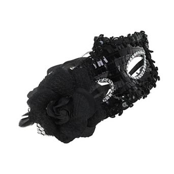 Floral Sequins Half Face Party Mask 1 pc