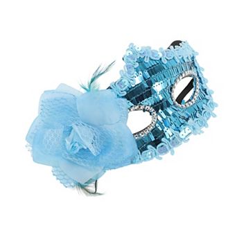 Floral Sequins Half Face Party Mask 1 pc