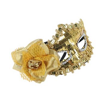 Floral Sequins Half Face Party Mask 1 pc