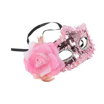 Floral Sequins Half Face Party Mask 1 pc
