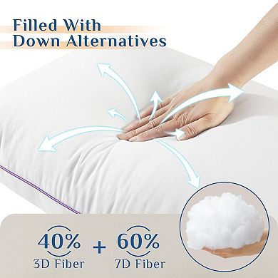 Luxury Fluffy Down Alternative Pillows: Medium Support for Side, Stomach, and Back Sleepers