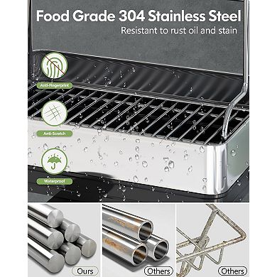 Stainless Steel Double Tier Dish Rack with Drainboard for Kitchen