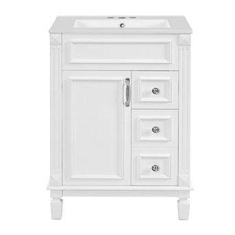 Merax 24" Bathroom Vanity with Ceramic Sink, Small Bathroom Sink Cabinet