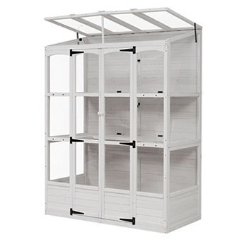 Merax Wooden Greenhouse Cold Frame with 4 Independent Skylights