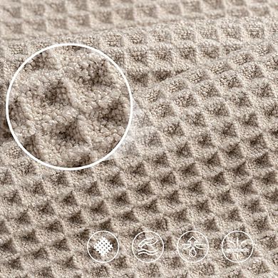 Microfiber Oversize Quick Dry Lint Free Bath Towel, 60 x 30 in, 4 Pack (Waffle Weave)