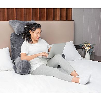 Extra Large 31" Reading Pillow with Detachable Neck Roll for Comfortable TV/Gaming/Relaxing