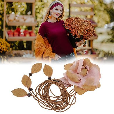 Flower Tie Adjustable Waist Belt for Women 1 Pc