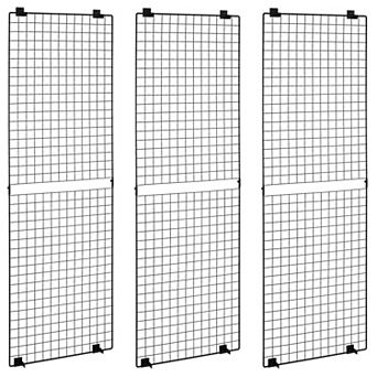 Set of 3 Wall Grid Panel Metal Grid for Storage and Display