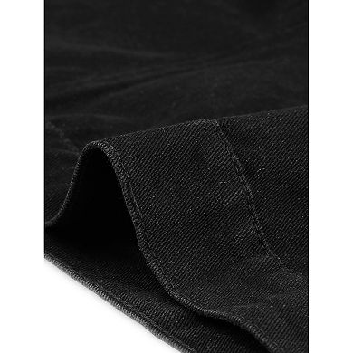 Women's Plus Size Layered Drawstring Hood Women Denim Utility Jacket W Pockets