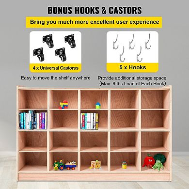 Cubby Storage for Playroom, Bedroom, or Classroom, 20 Compartments
