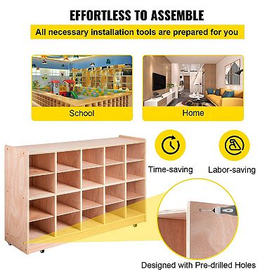 Cubby Storage for Playroom, Bedroom, or Classroom, 20 Compartments