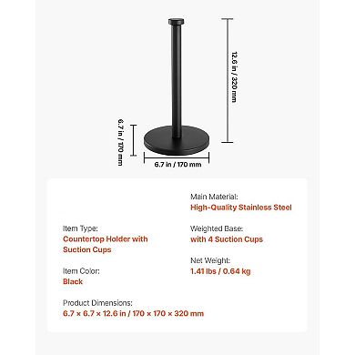 Countertop Paper Towel Holder for Standard and Mega Rolls
