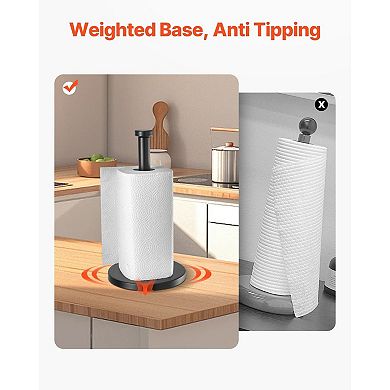 Countertop Paper Towel Holder for Standard and Mega Rolls