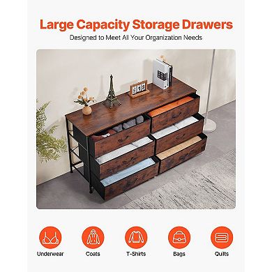 Fabric Drawer Dresser with Multiple Storage Drawers and Metal Frame