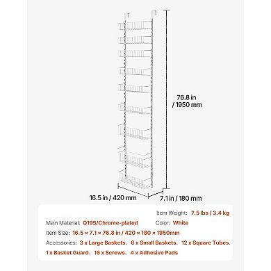Over-the-Door Pantry Organizer with 9 Baskets for Kitchen, Bathroom, or Laundry