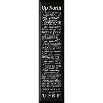 Up North Quote Wall Art Wooden Sign for Living Room, Entryway, or Cabin Decor