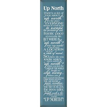 Up North Quote Wall Art Wooden Sign for Living Room, Entryway, or Cabin Decor