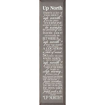 Up North Quote Wall Art Wooden Sign for Living Room, Entryway, or Cabin Decor