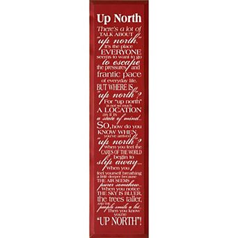 Up North Quote Wall Art Wooden Sign for Living Room, Entryway, or Cabin Decor