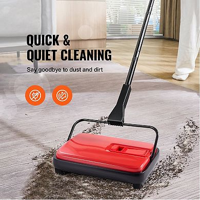 Manual Carpet Sweeper Push Floor Sweeper for Rugs and Hard Floors