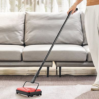 Manual Carpet Sweeper Push Floor Sweeper for Rugs and Hard Floors