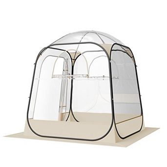 Pop-Up Sports Tent with Clear Panels and Ventilation Windows for Backyard Use