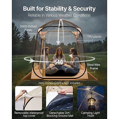 Pop-Up Sports Tent with Clear Panels and Ventilation Windows for Backyard Use