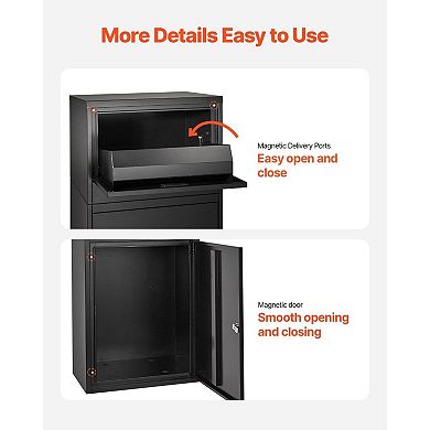 Weatherproof Package Mailbox with Galvanized Steel and Magnetic Door