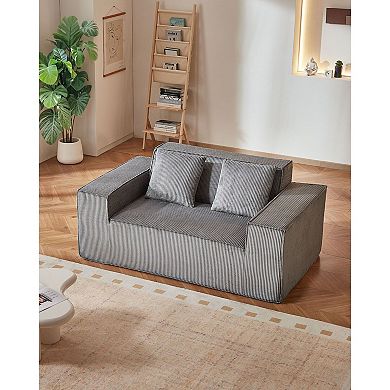 Corduroy Two-Seater Loveseat, Soft Foam Cushions with Anti-Sag Design