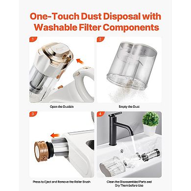 Mattress and Upholstery Vacuum with High-Speed Roller Brush and Hot Air