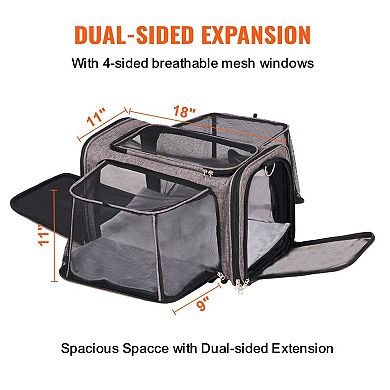 Portable Cat Carrier with Shoulder Strap, Backpack, or Rolling Wheels