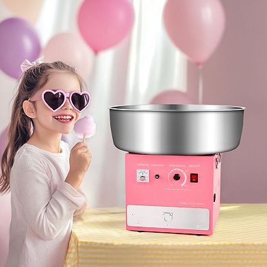 Cotton Candy Machine Easy 3-Step Operation with Cone Storage Box